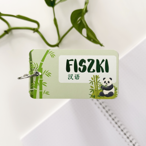 Bloczki do fiszek na kole - wzór chiński panda 9x5