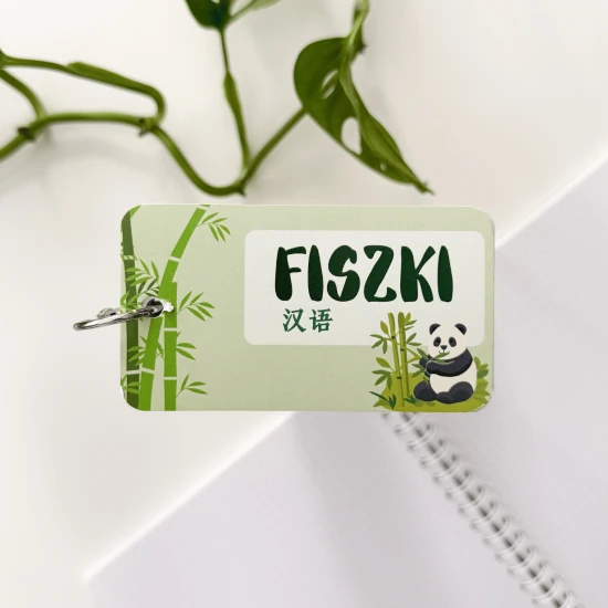 Bloczki do fiszek na kole - wzór chiński panda 9x5
